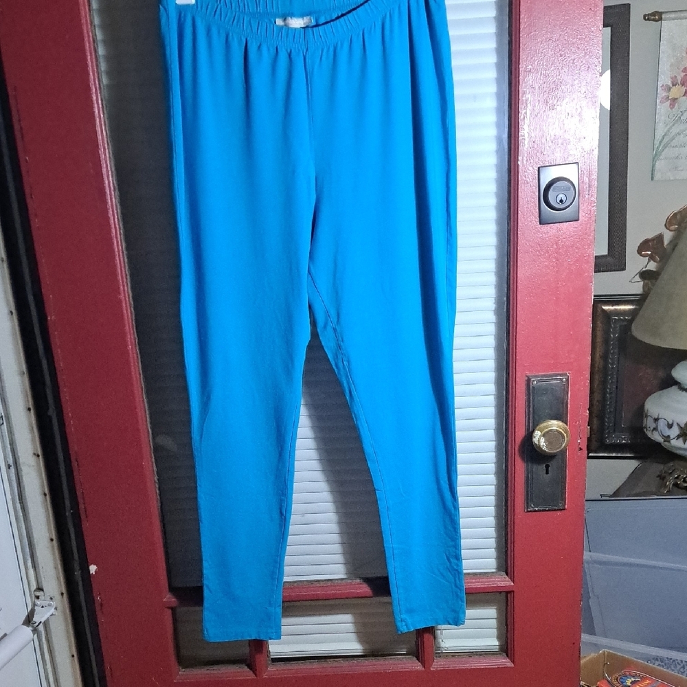 Woman Within Blue Leggins